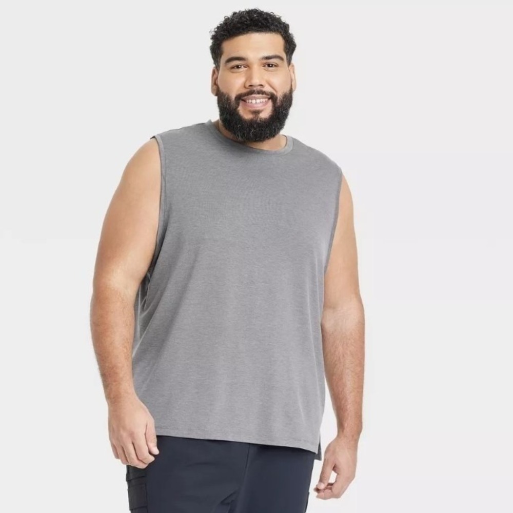 All in Motion Mens 2XL Dark Gray Sleeveless Muscle Tank Top Activewear Quick Dry